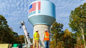 McKim & Creed provided design-build services for a new one-million-gallon (1MG) elevated water storage tank serving Pulte Homes’ 650-acre Carolina Ridge development in Midland.